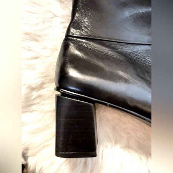 90s Etienne Aigner Impact Ankle Boots Square Toe Black Leather 8.5 N - Picture 3 of 9